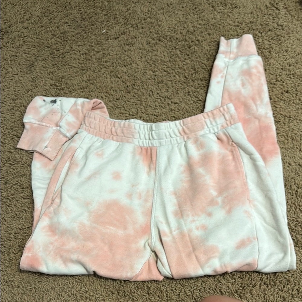 dip Pink and White Tie-Dye Joggers Intimates & Sleepwear